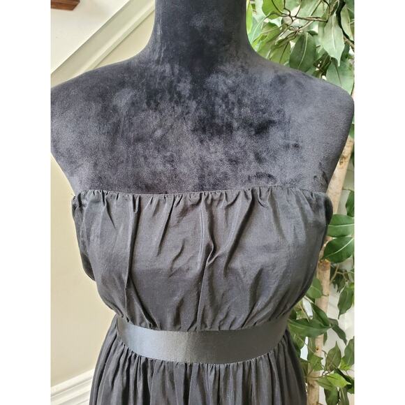 Gap Women's Black Solid Cotton Off The Shoulder Casual Knee Length Dress Size 12 - Picture 2 of 13